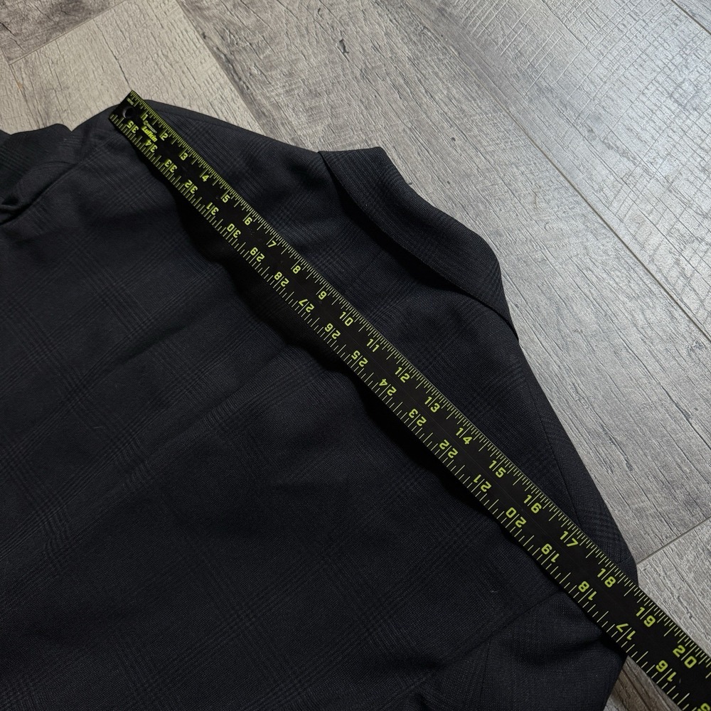 Vintage 80's Custom Hickey Freeman Union USA Made Black Glenn Plaid Suit Coat 42 - Picture 11 of 12